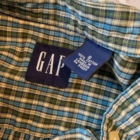 Gap Men's Small Preppy Business Casual Plaid Button Up Dress Shirt - Picture 3 of 6